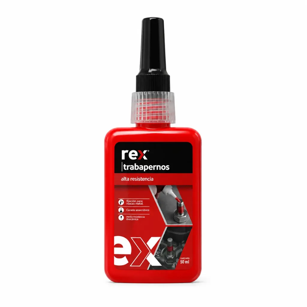 Caja 12 Unidades Trabapernos alta resistencia rojo 50 ml REX/40007