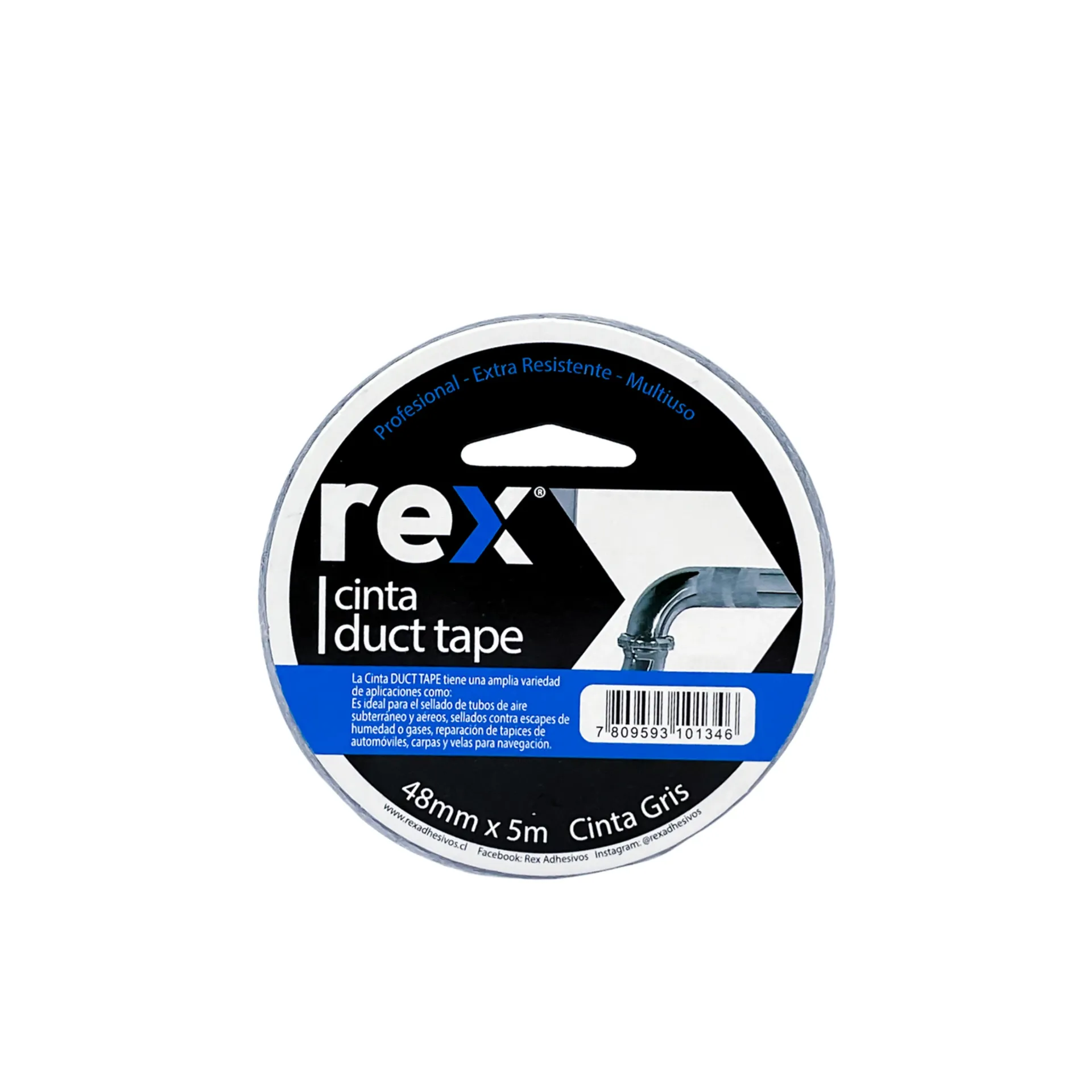 [1025] Cinta duct tape gris 48mm 5mts - Rex