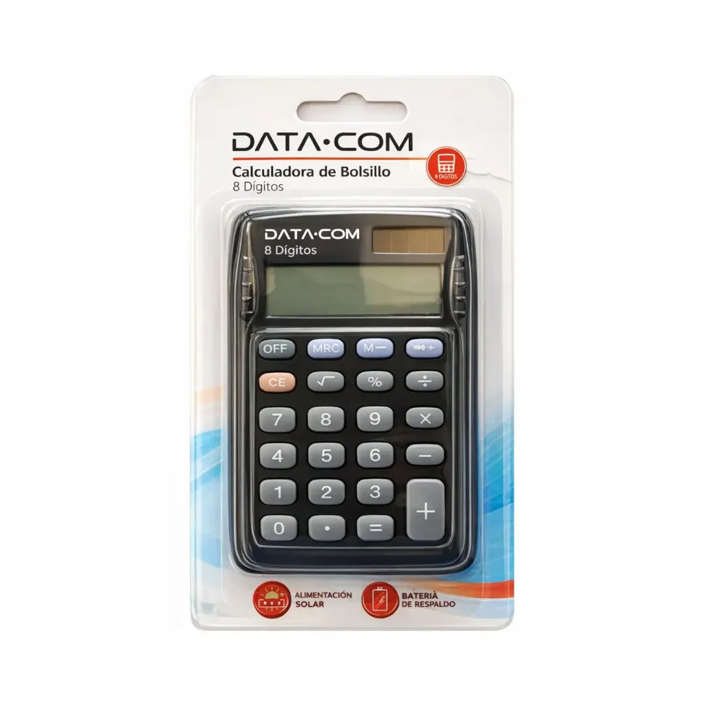 Calculador bolsillo colores 8 dígitos - DATACOM / PS-815