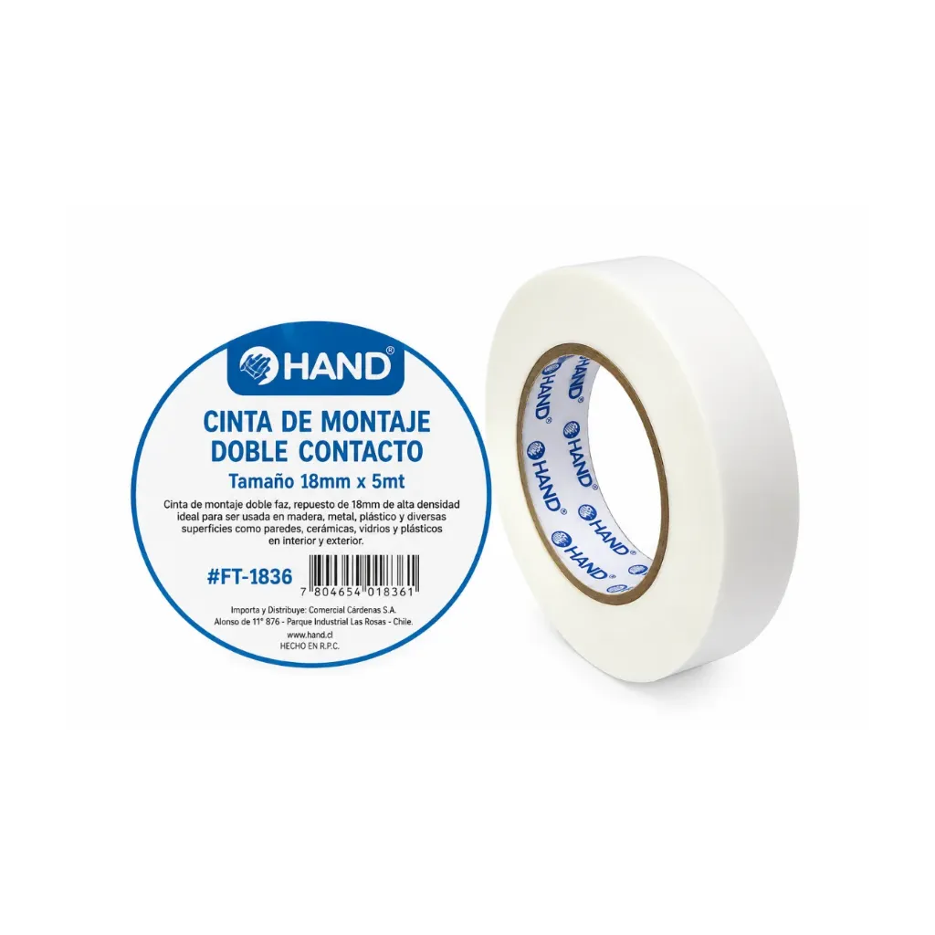 CINTAS ADH BLANCA MONTAJE 18 X6 MT ESPUMA
