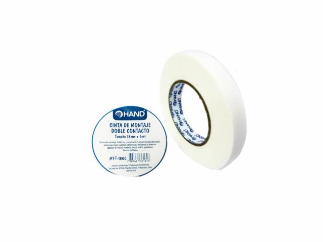 CINTAS ADH BLANCA MONTAJE 18 X6 MT ESPUMA