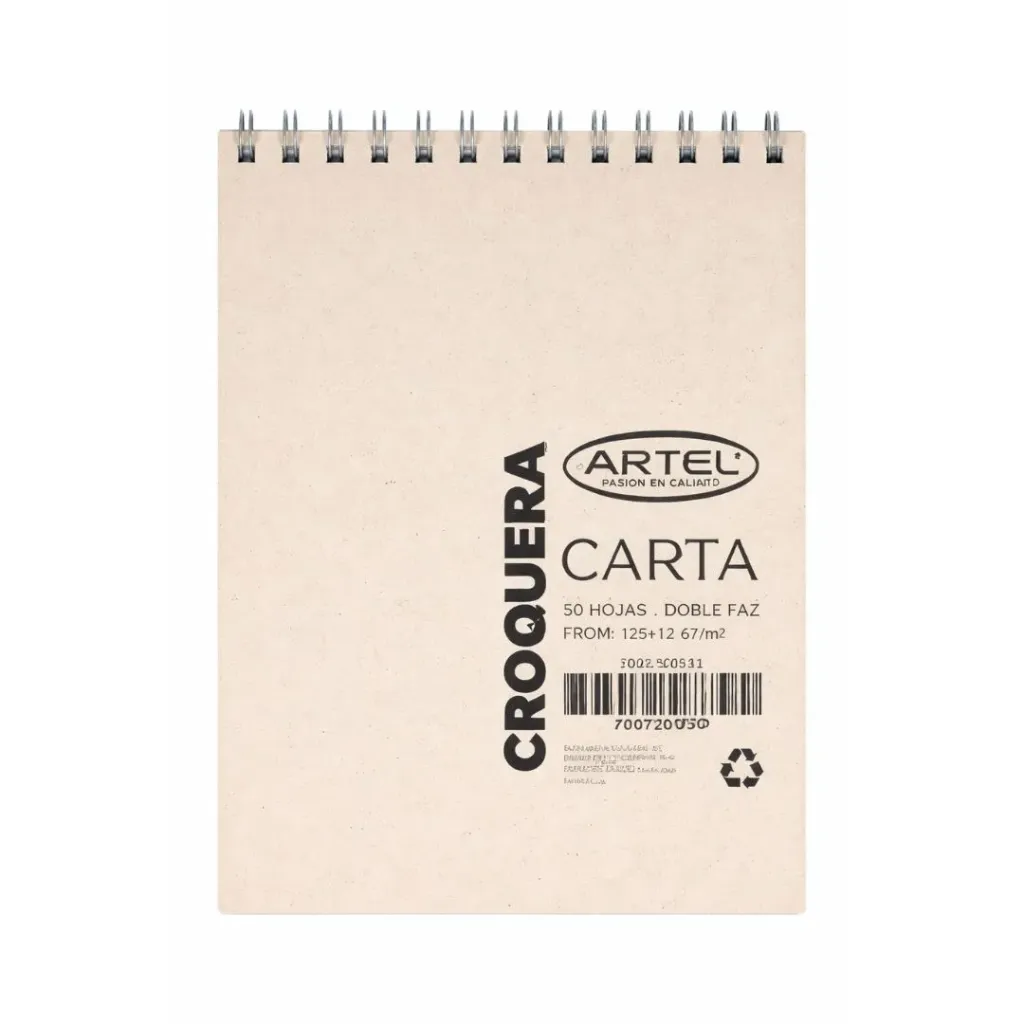 Croquera carta 50 hojas doble faz - Artel