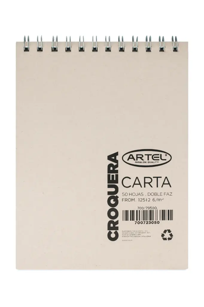 Croquera carta 50 hojas doble faz - Artel