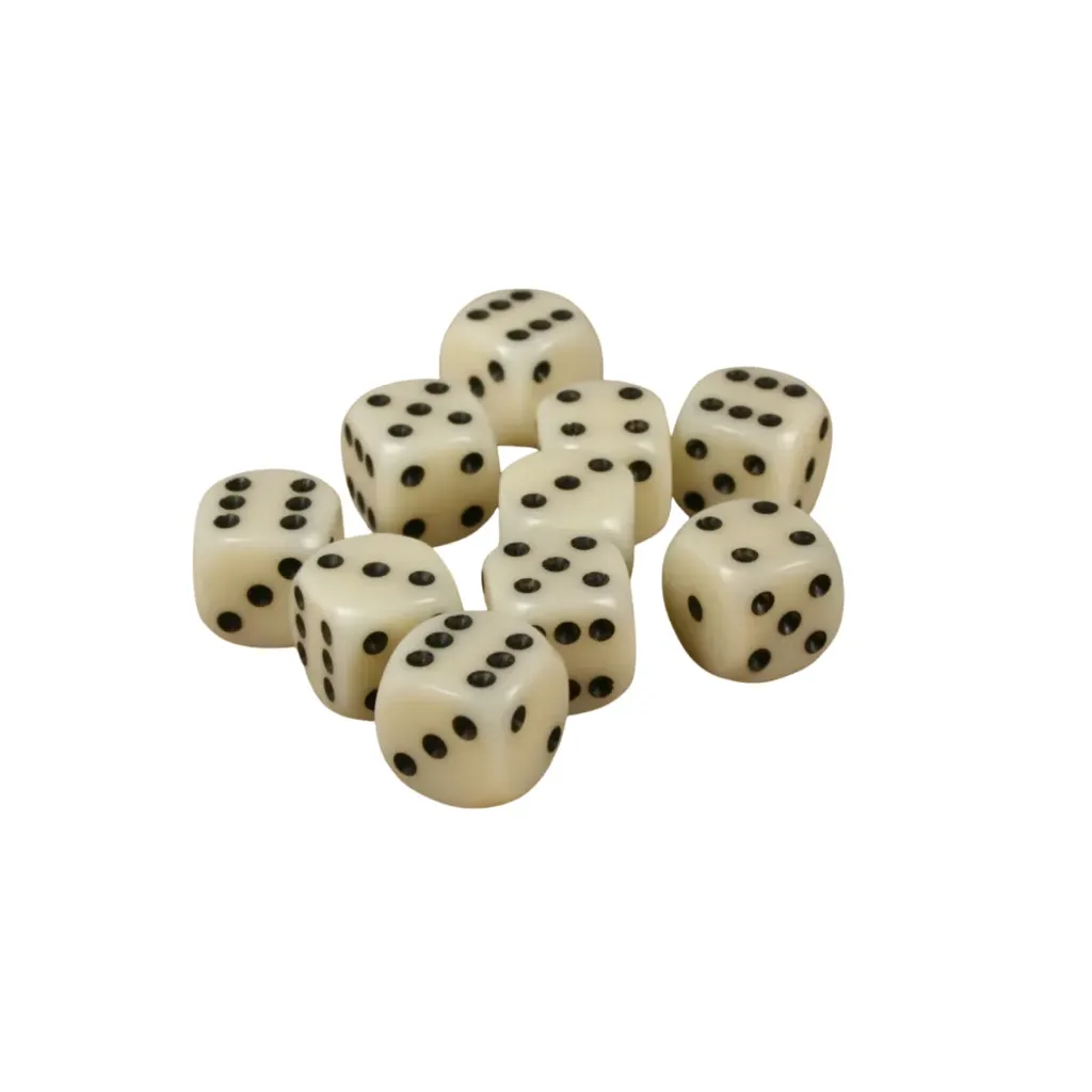 [1326] JUEGO SALON DADOS IMPORT 16 MM BCO