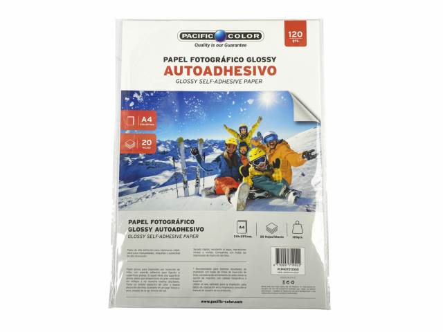 [1558] PAPEL FOTOG AUTOADHESIVO CARTA 120 G/ GLOSSY 20 HJ