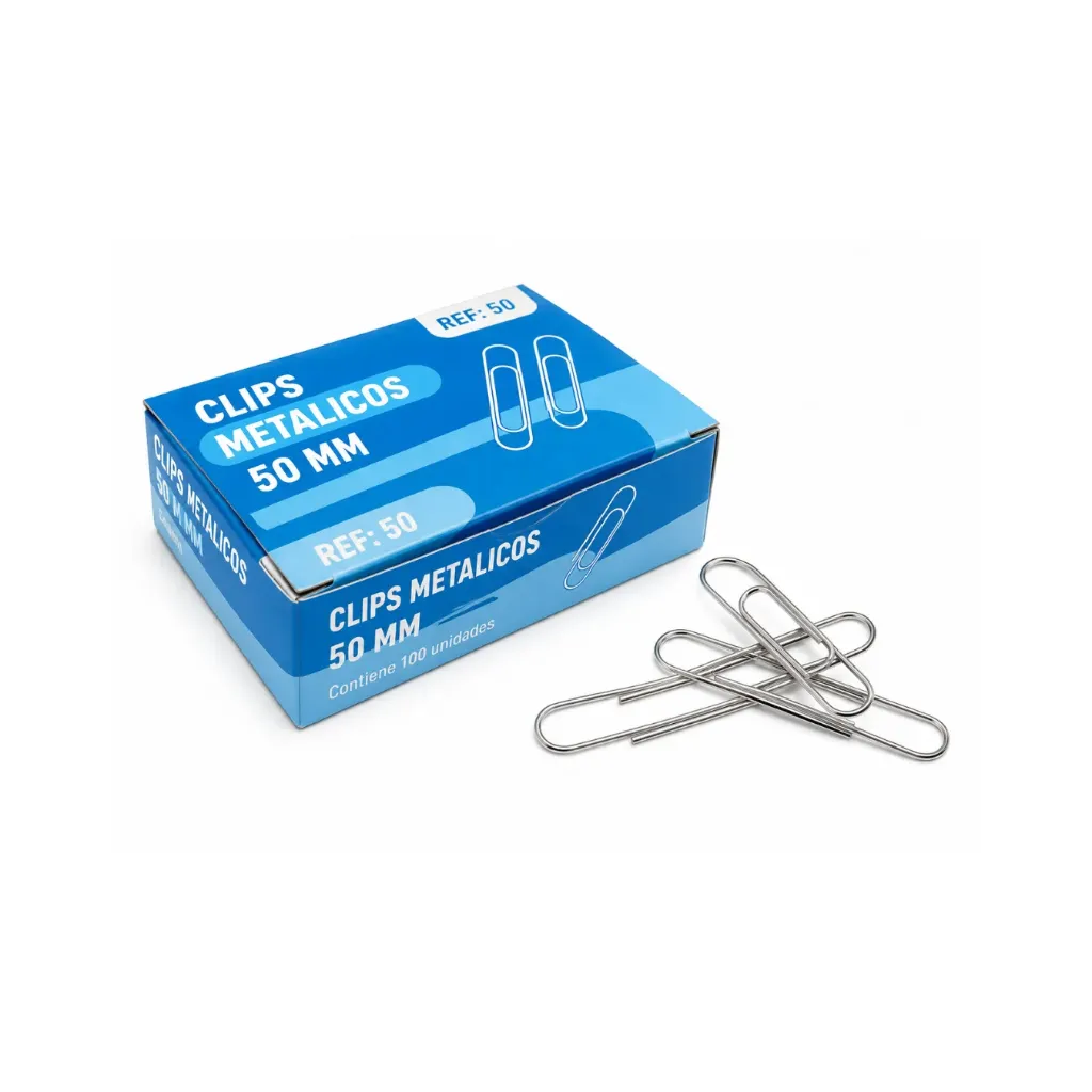 Caja 100 unidades Clips metálicos 50mm - Finger / AA0761