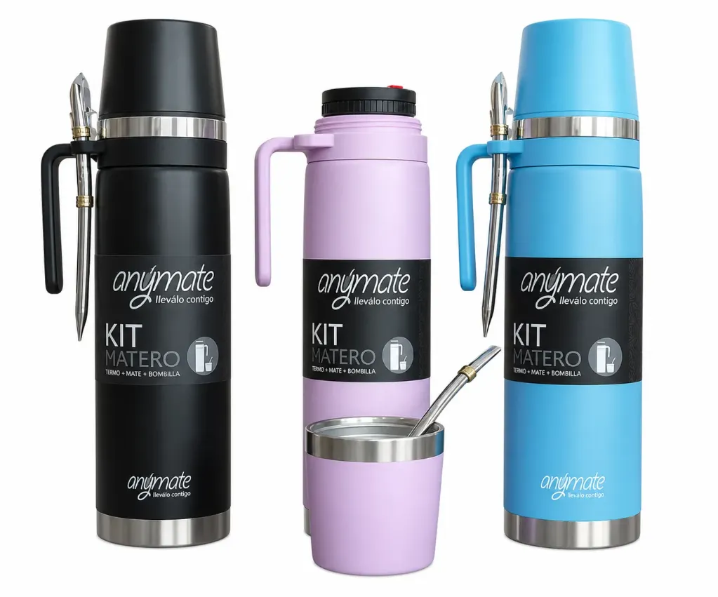 MENAJE KIT TERMO MATERO ANYMATE 850 ML 3 EN 1