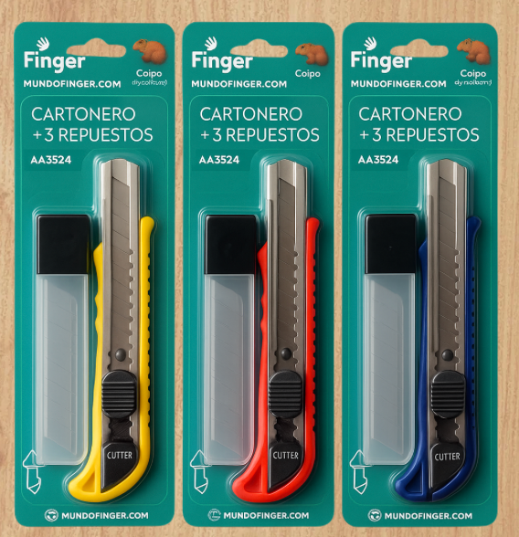 [166] Cartonero metálico con repuesto - Finger / AA3524