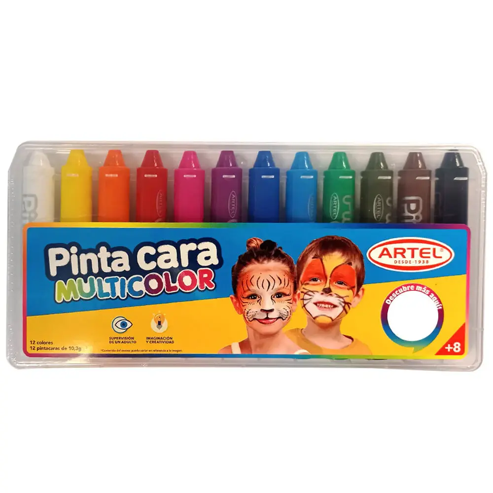 [1703] Set 12 pinta cara color - Artel
