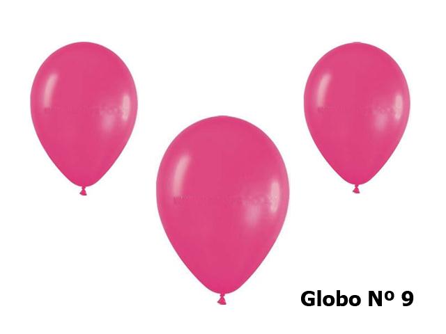 [1722] Globo unicolor Nº9 fucsia 50 unds -Nobel Star