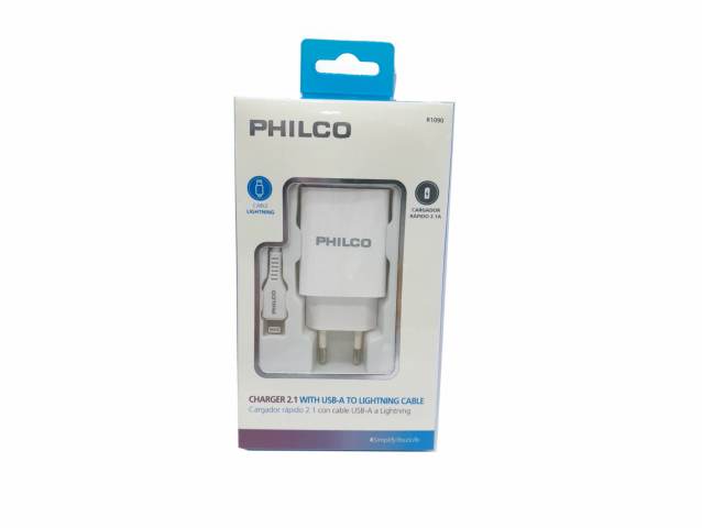 CARGADOR USB IPHONE 2.1A BCO R1090 - Philco