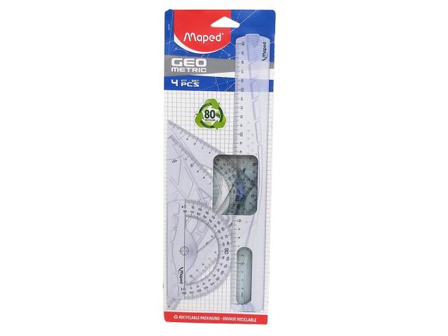 [1792] REGLAS SET MAPED 30CM ESC TRANSP 242767 - Set 4pcs