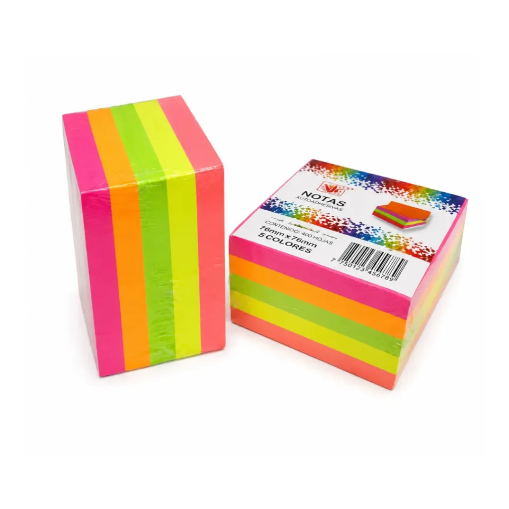[1842] Taco de anote 5 colores 7.5x7.5cm 400 unidades - Finger / AA2780