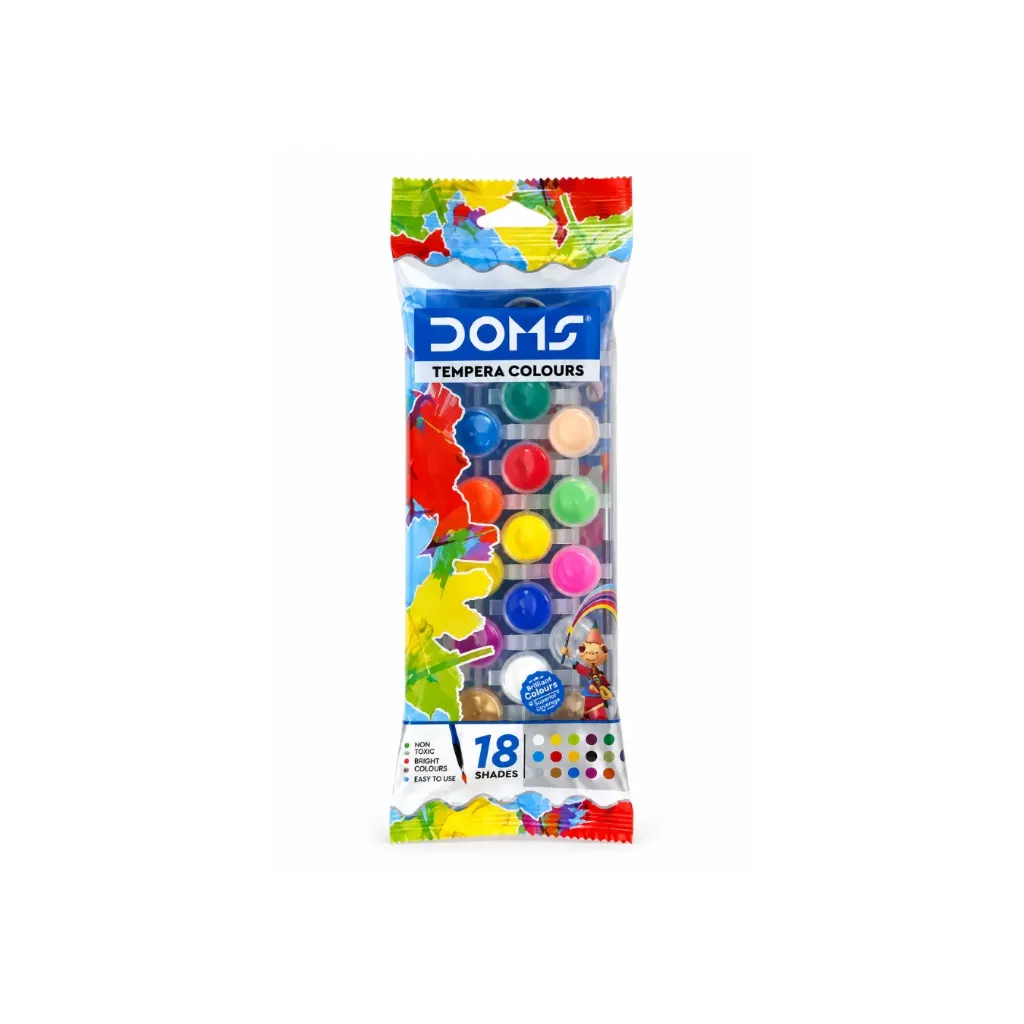 [1890] Blíster Tempera frascos 3 ml 18 colores 3457 - Doms