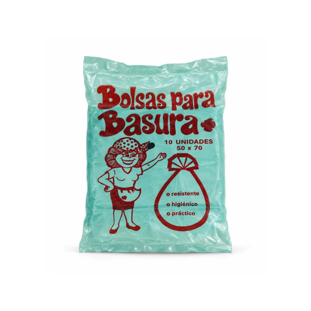 [1956] Bolsa plástica basura 50x70cm 10 unidades negra - Aladdin
