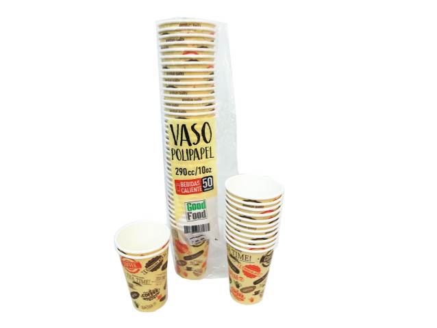 COCTAIL VASO POLIPAPEL TÉRM 290CC SET 50 U