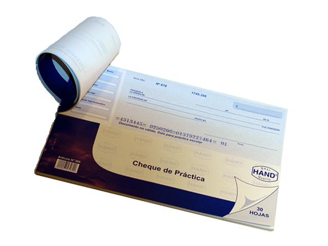 [2109] TALONARIO CHEQUE PRÁCTICA ESCOLAR 30 HJ - Hand
