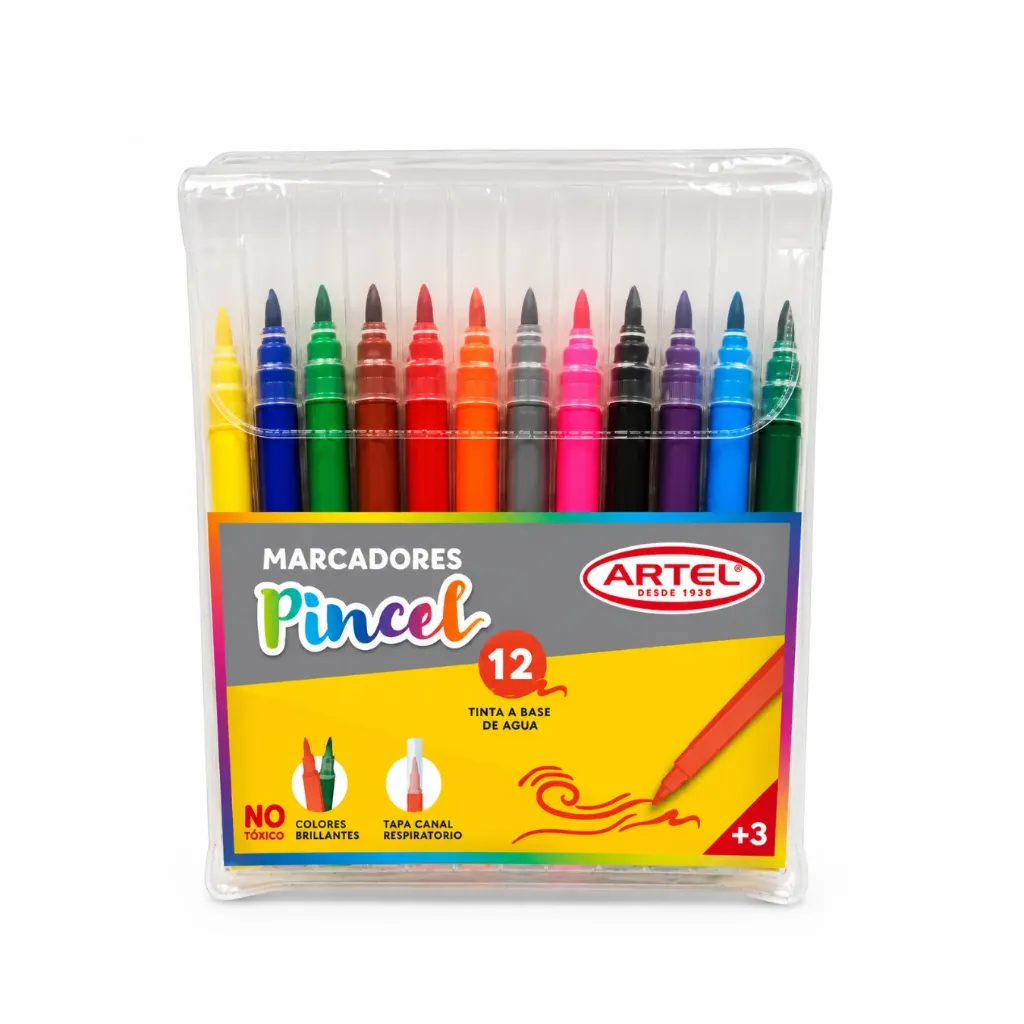 [2152] Marcadores punta pincel 12 colores - Artel