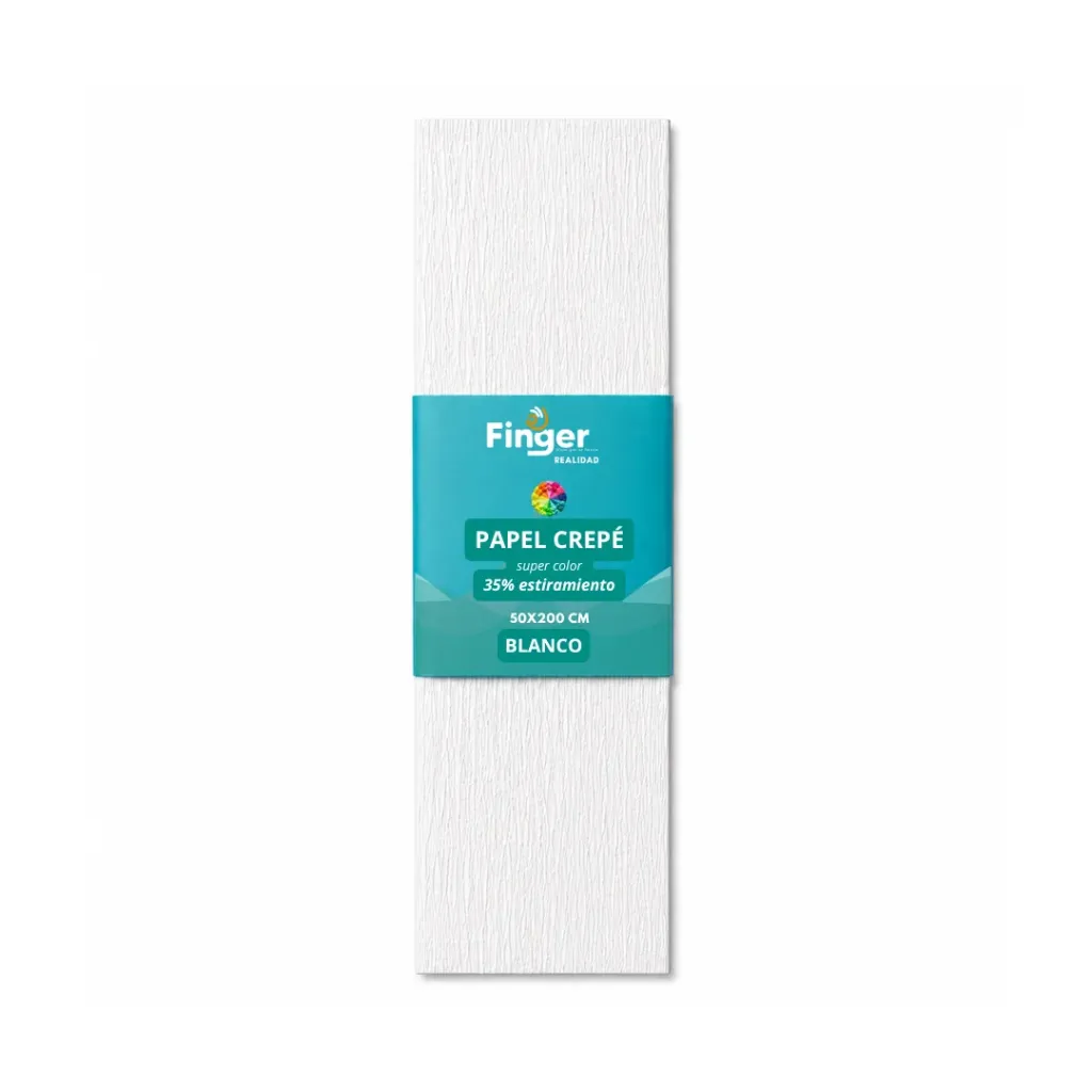 Papel crepé 1.8m blanco - Finger