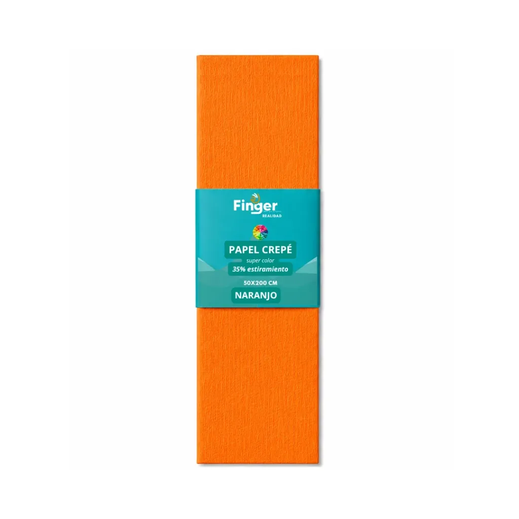Papel crepé 1.8m naranjo - Finger