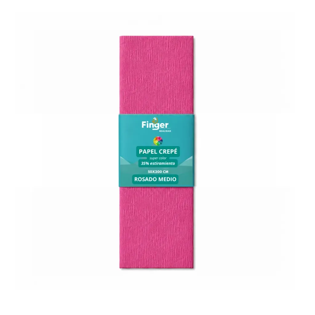 Papel crepé 1.8m rosado medio - Finger