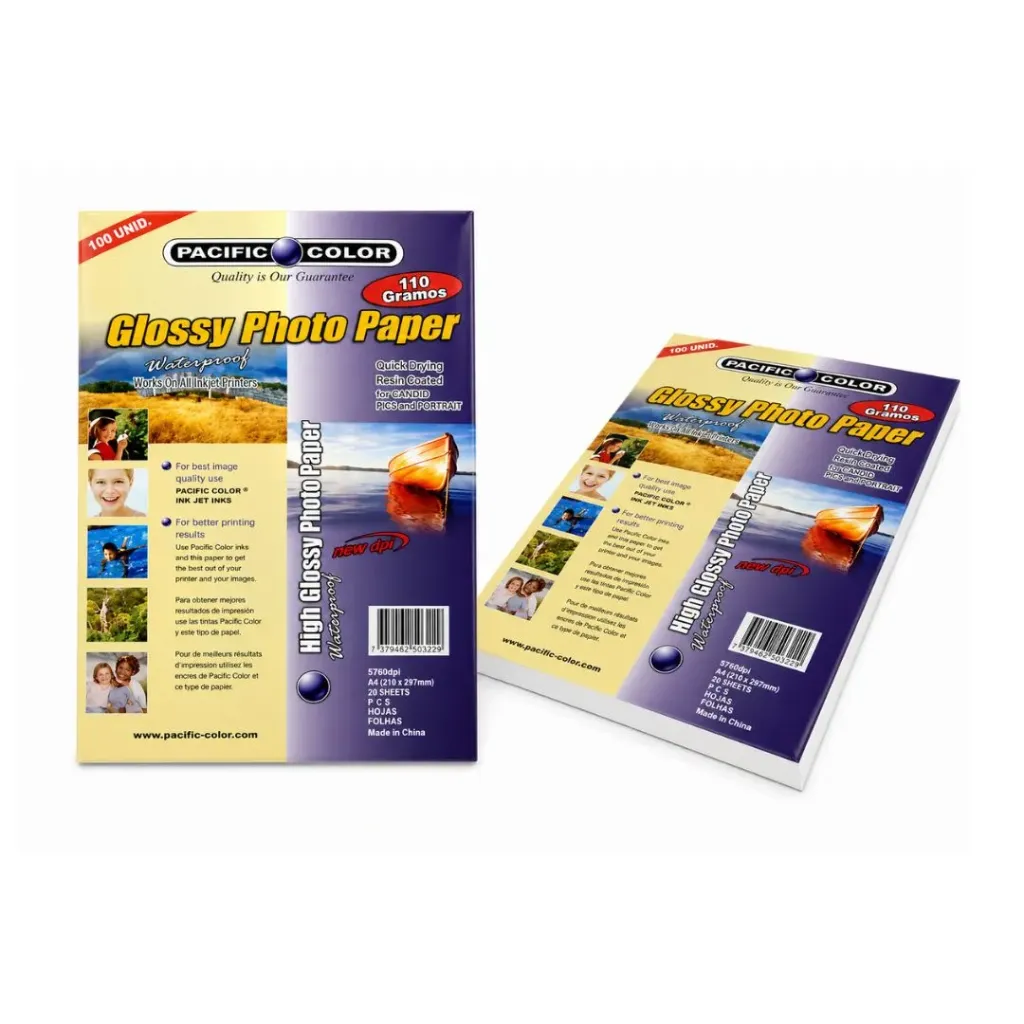 [2318] PAPEL FOTOG  PAC.COLOR A4 BRILLO 110 G/M2 X100 H