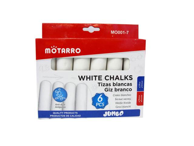 [275] TIZA BLANCA JUMBO BOX 6 UN ANTIPOLVO MO001-7 MOTARRO