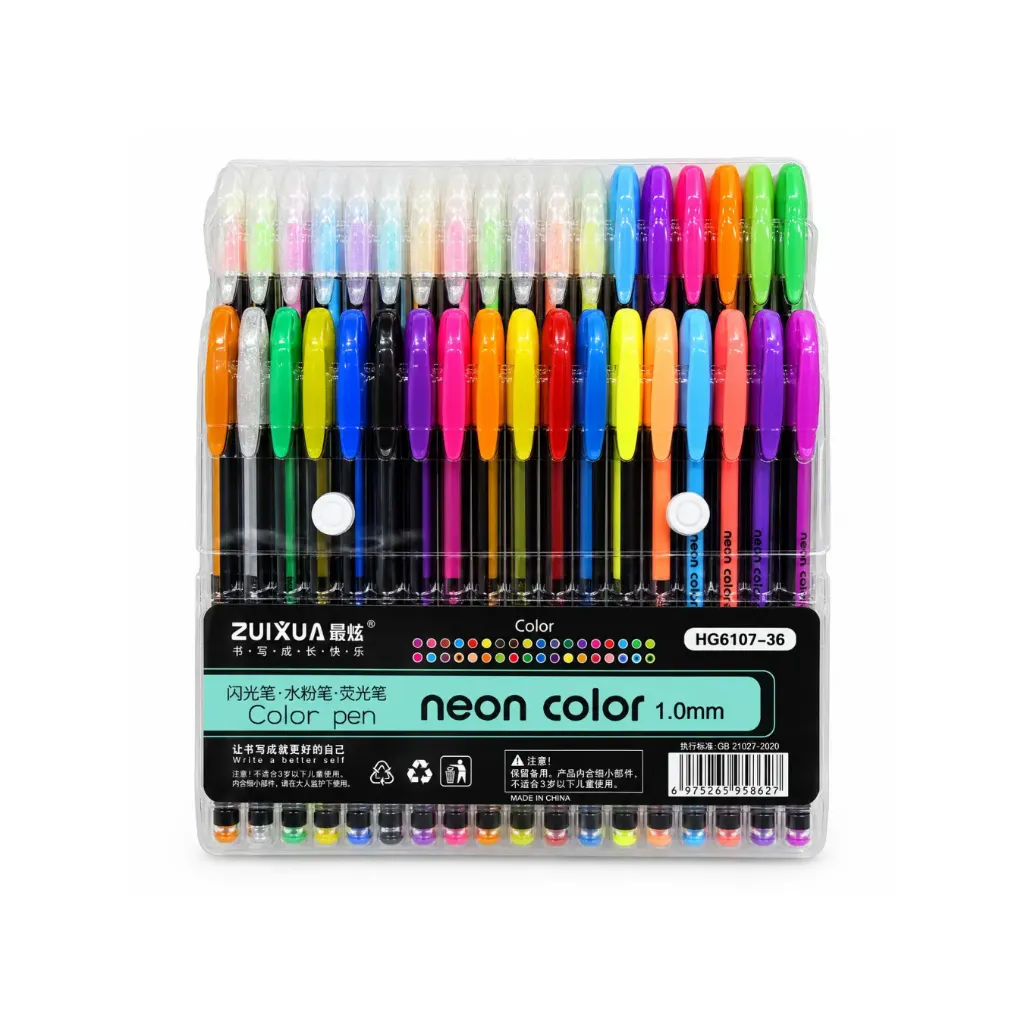 LÁPIZ/GEL FLUOR SET X 36 SURT -36