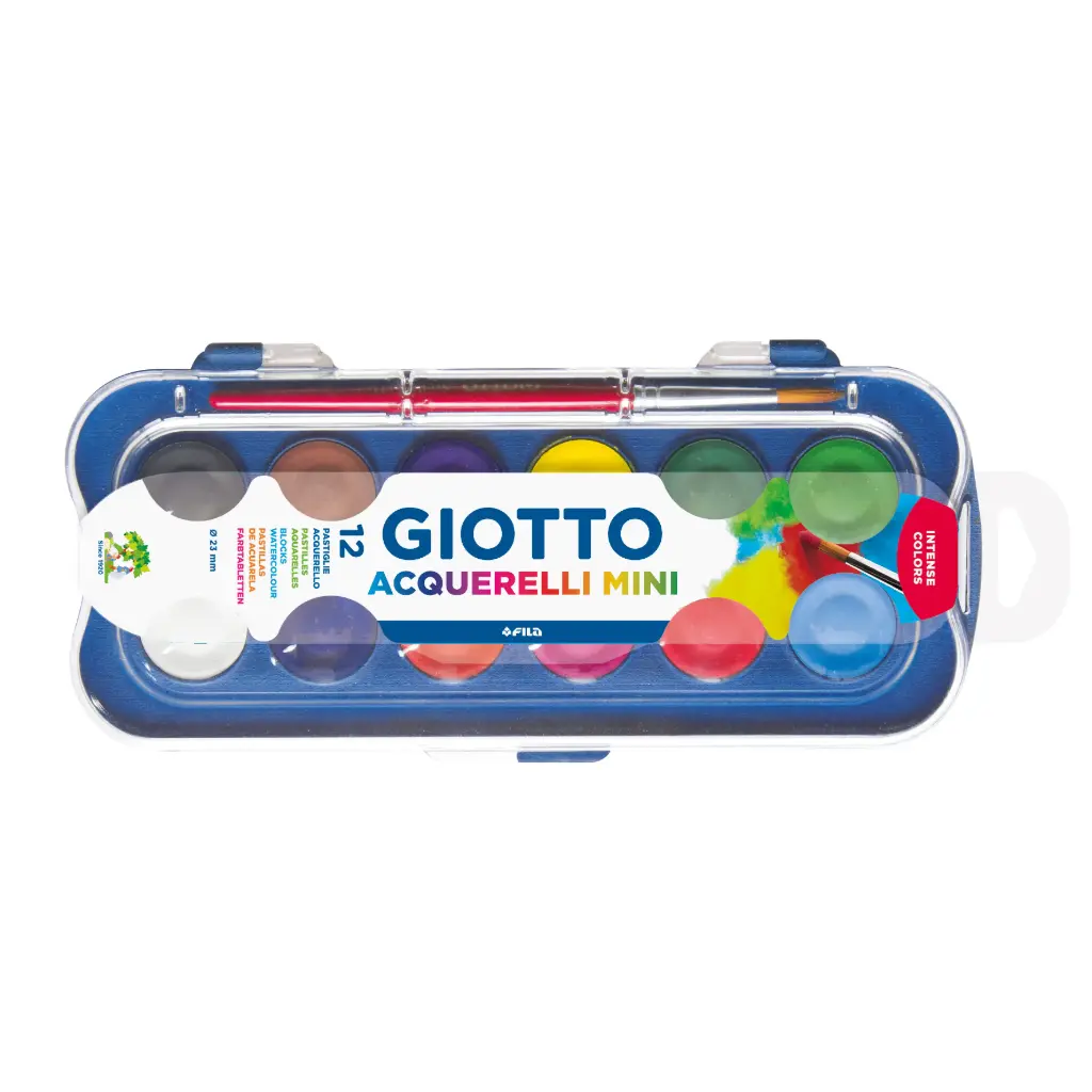 [3] Acuarela con pincel 12 colores - Giotto