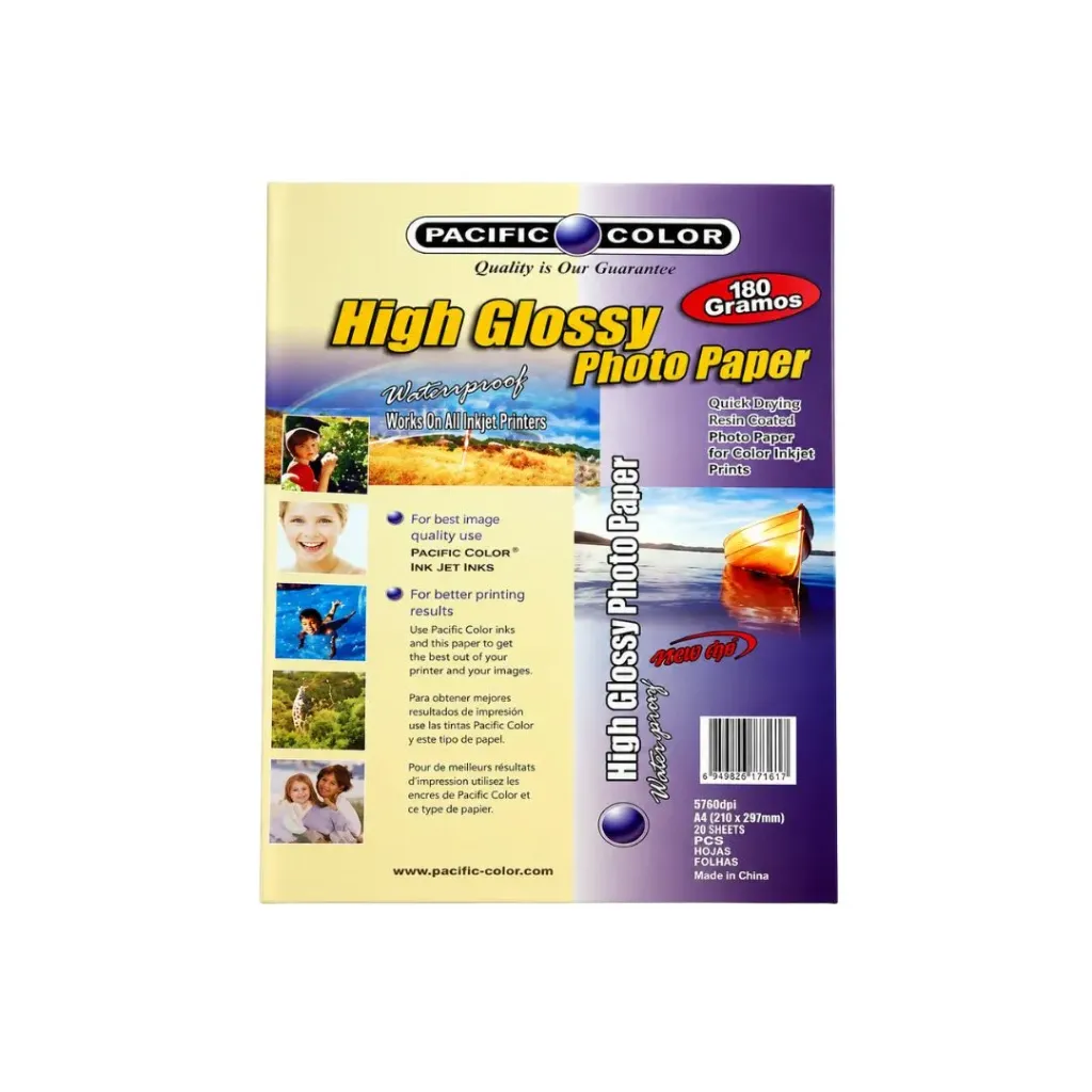 [335] PAPEL  FOTOGRÁFICO PACIFIC/COLOR A4 180 G/M2