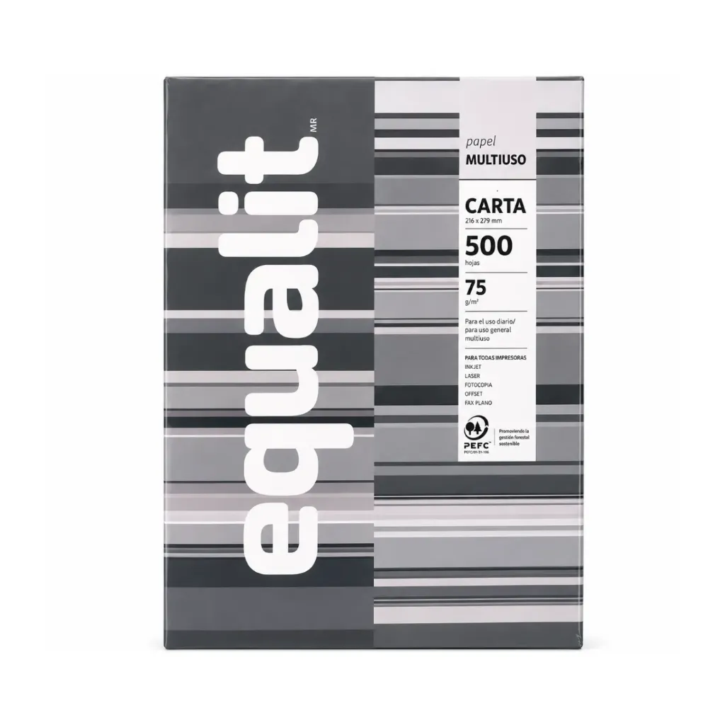[347] Resma 500 hojas Papel fotocopia alcalino blanco tamaño carta - Equalit