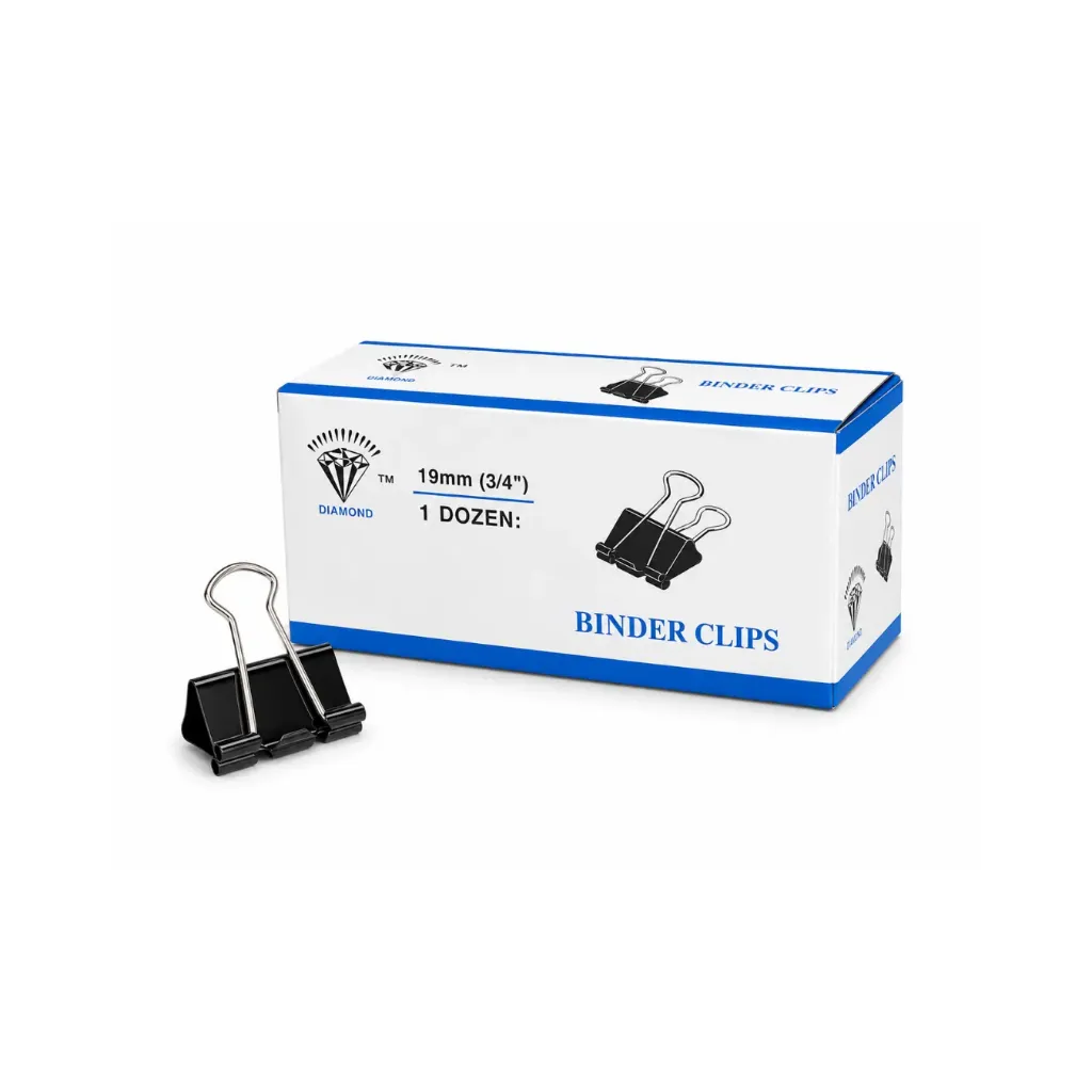 [40] Caja 12 unidades Apretador negro doble clip 19mm - Finger / AA2539