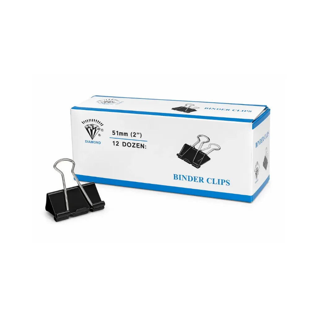 [44] Caja 12 unidades Apretador negro doble clip 51mm - Finger / AA2543