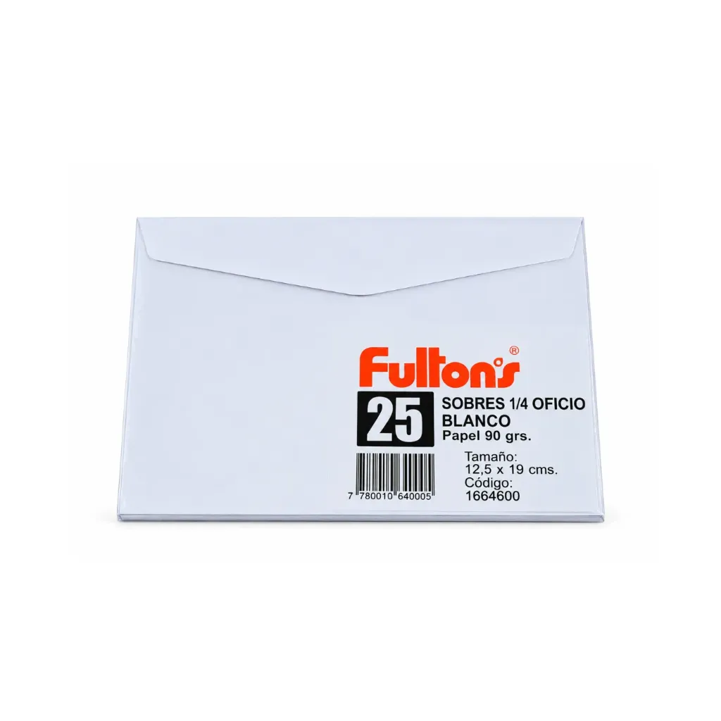 [453] Pack 25 uds Sobre blanco 1/4 oficio - Finger / AA3509