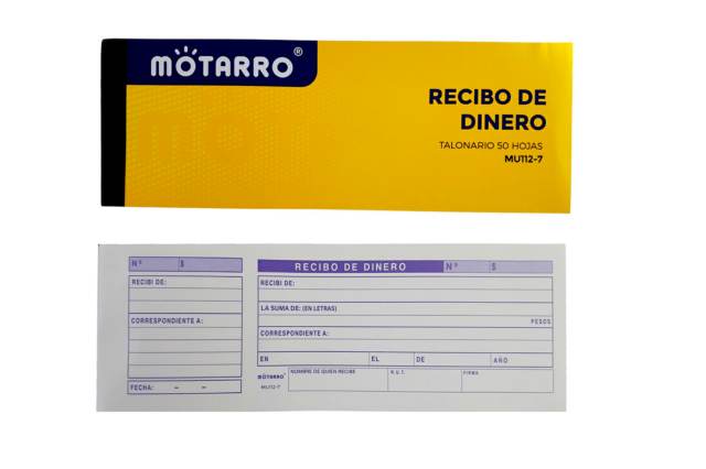 [490] TALONARIO RECIBO DINERO MOTA 50HJS BCA