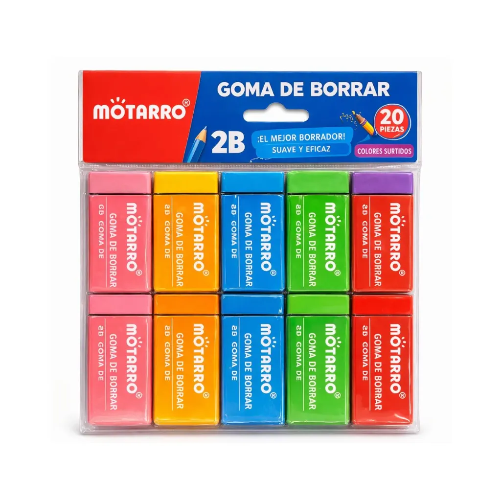 [491] Goma de borrar miga colores 30 unidades - Motarro