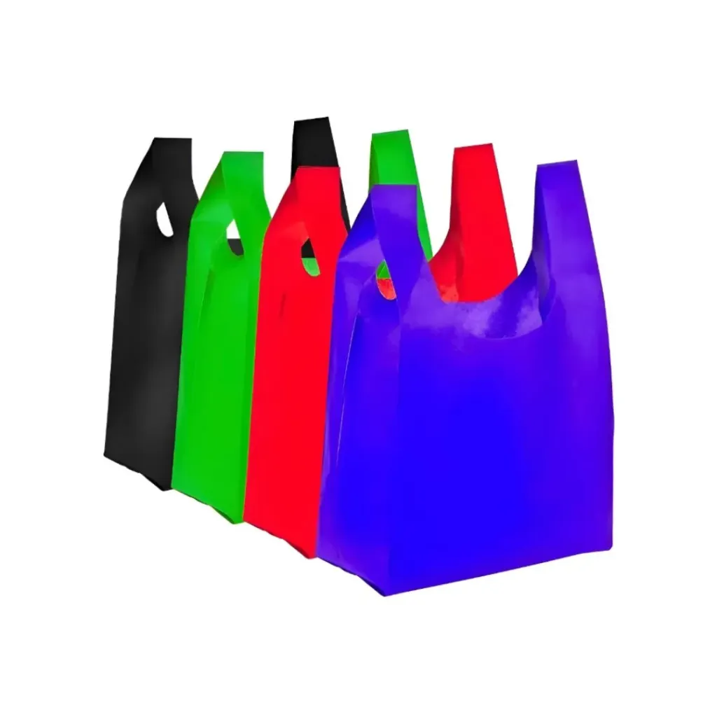 [500] BOLSA RECICLABLE CAMISETA 60X33cm COLORES 100 unidades - Aladdin