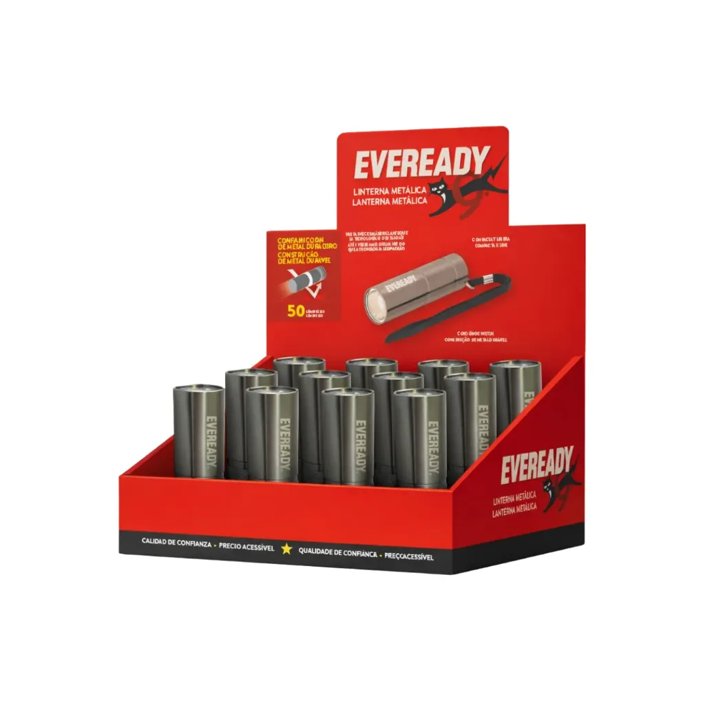 [512] Caja 12 unidades linterna led metálica - Eveready