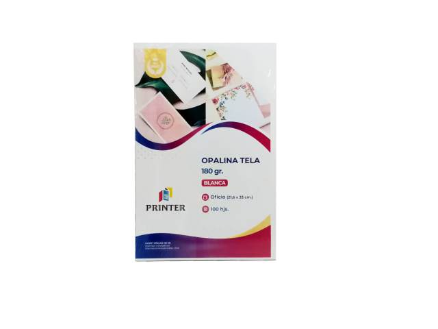 [570] Pack 100 unidades Opalina grofada blanca tamaño oficio 180 gramos - Aladdin