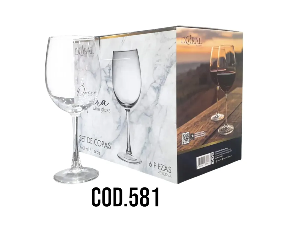 [581] Menaje 6 Copas de vid.Opera mod. Reserva 463ml-Doral