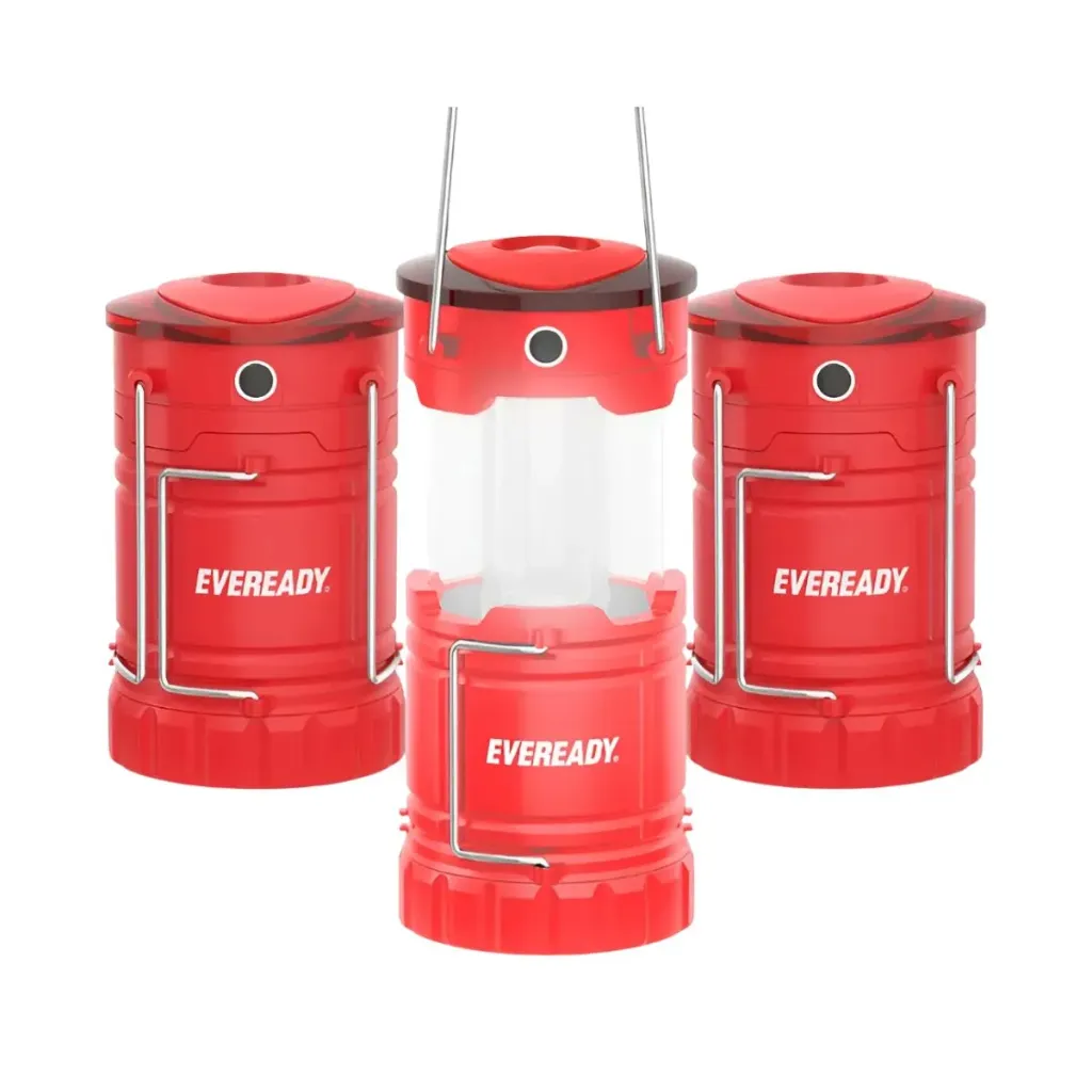 [604] Lámpara farol compactable roja 350 lúmenes P3AA - Eveready