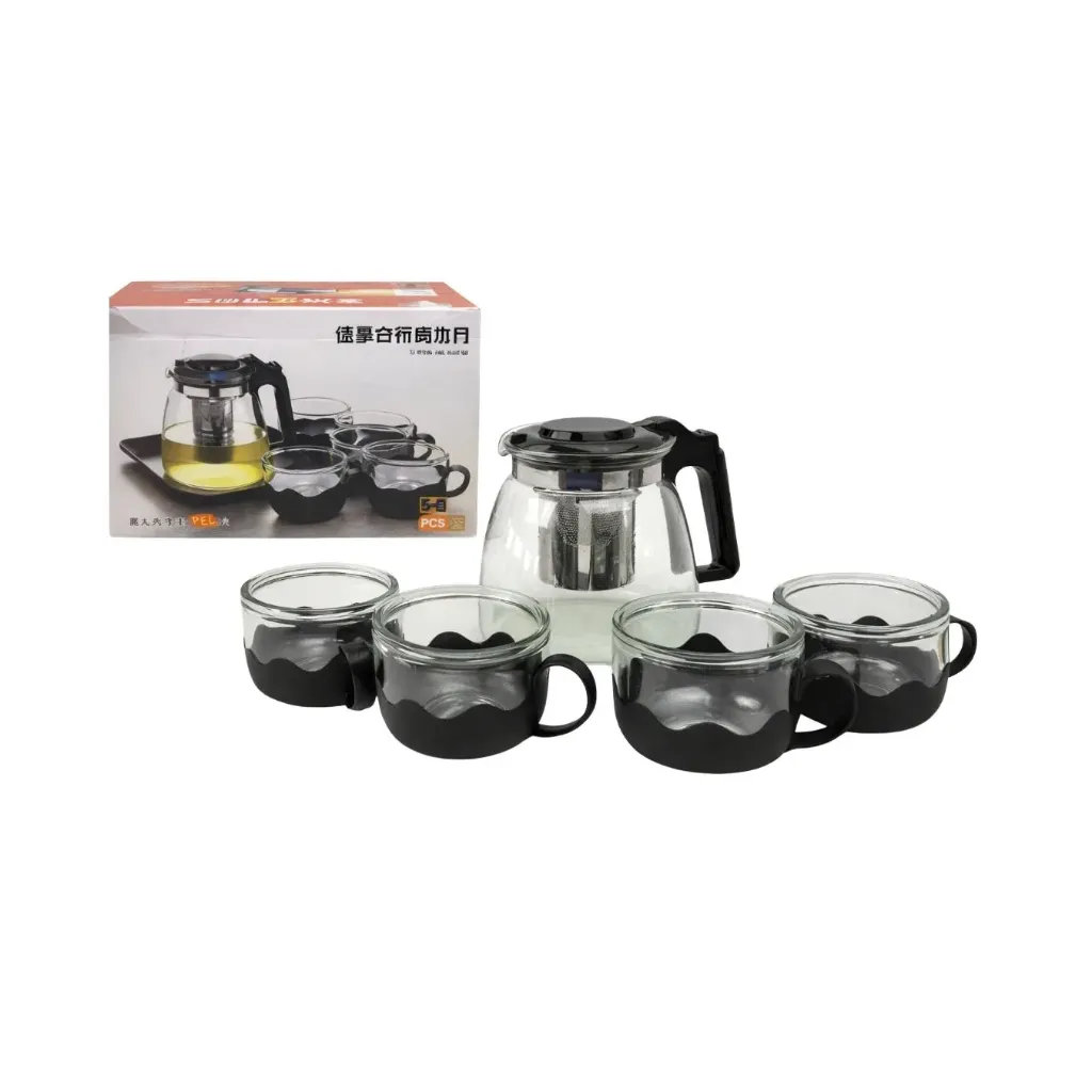 Set tetera vidrio infusor+4 tazas AA3200 - Finger
