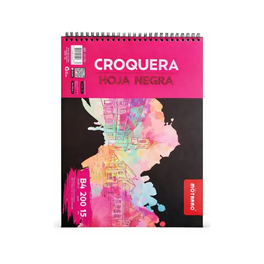 [868] Block bitácora negra 33.5x25cm B4 - Motarro / 251183