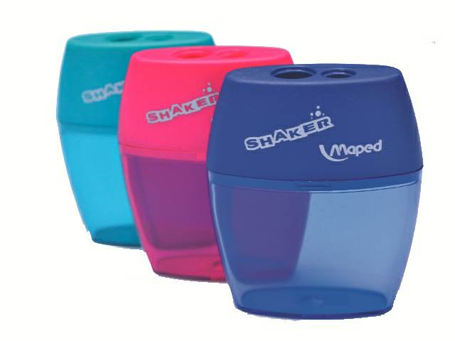 [906] SACAPUNTAS PLÁSTICO  SHAKER C/DEPOSITO DOBLE-MAPED