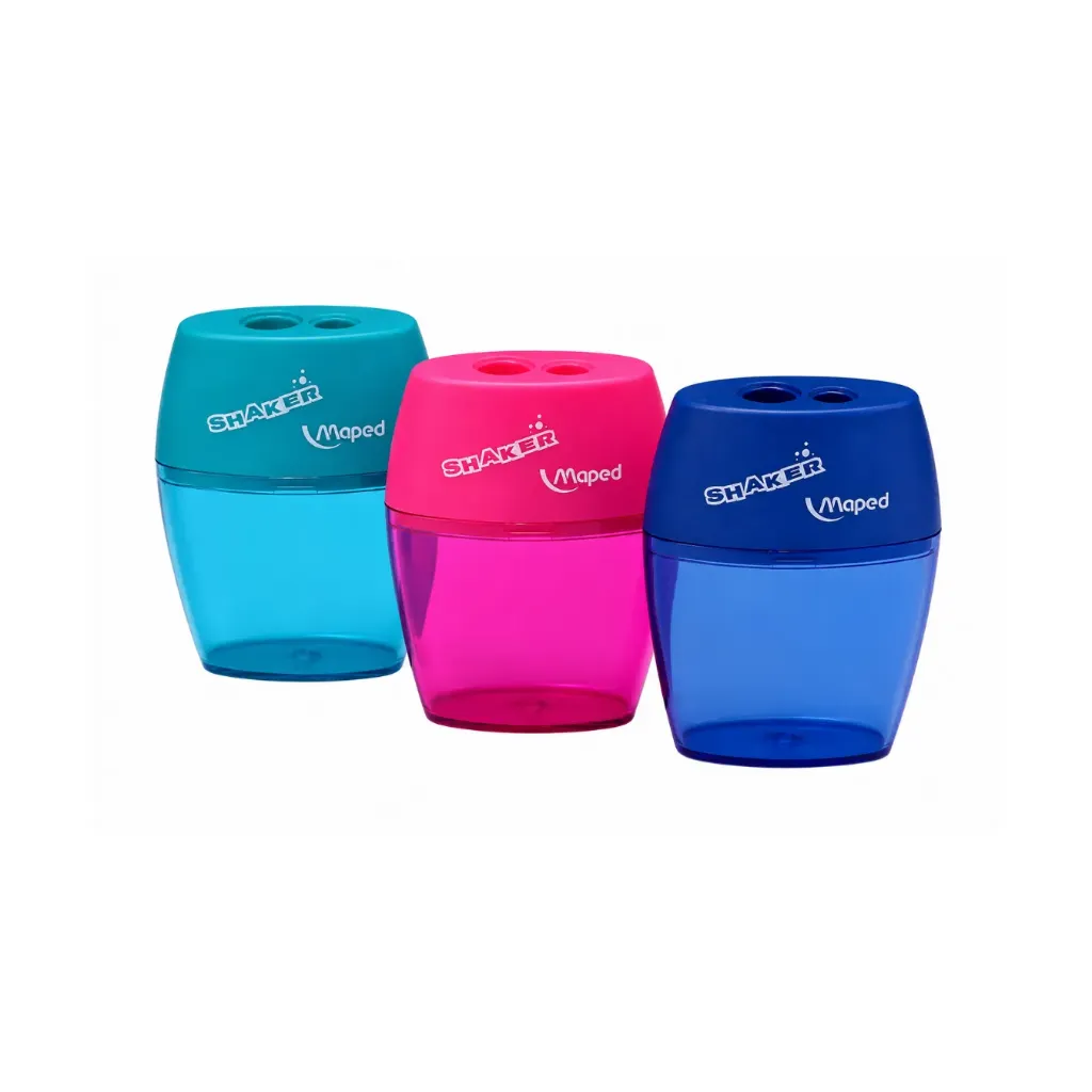SACAPUNTAS PLÁSTICO  SHAKER C/DEPOSITO DOBLE-MAPED