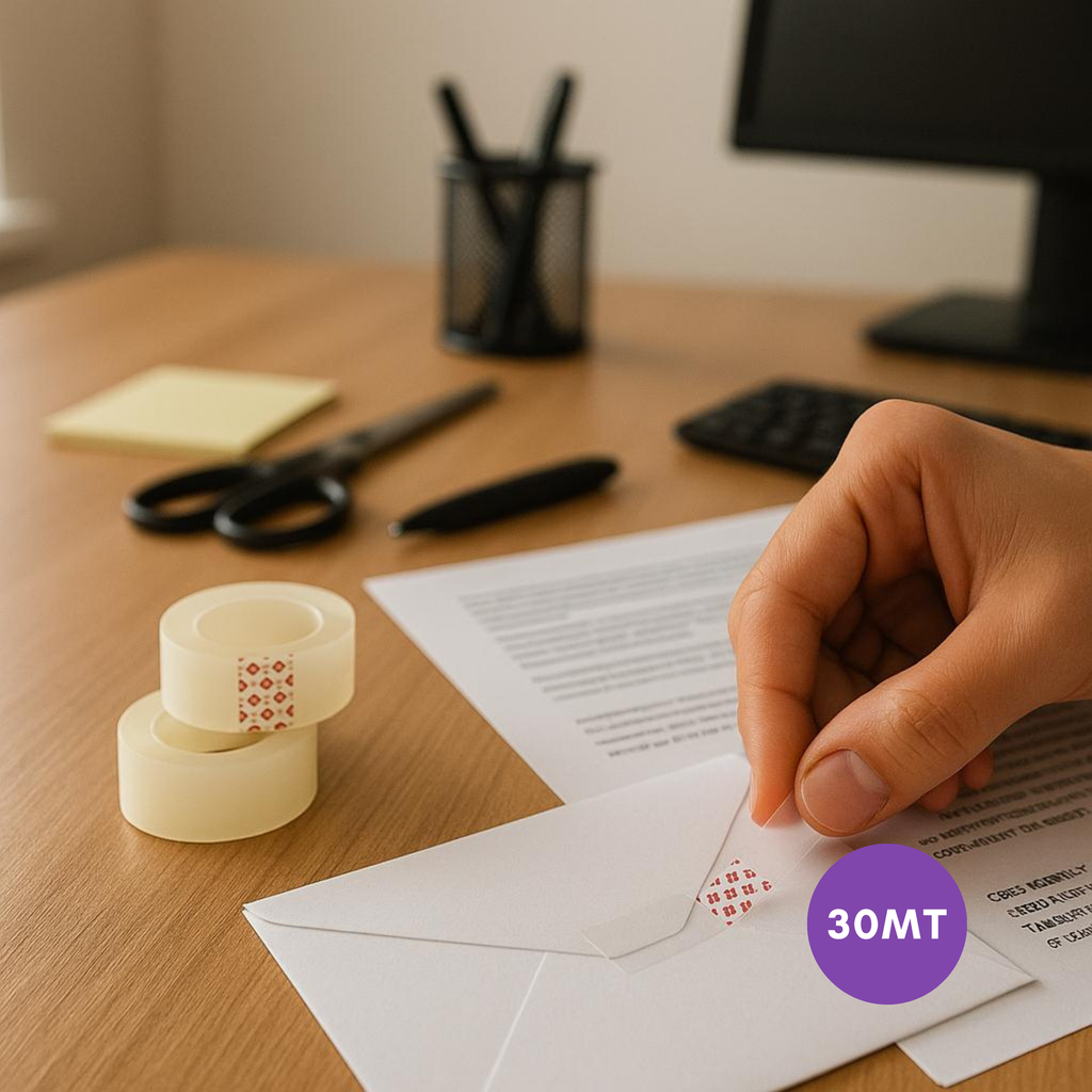 [908] Cinta adhesiva transparente 3/4" 30m 8 unidades - Finger / AA4638