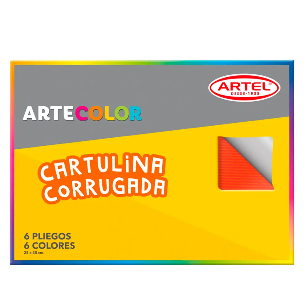 Cartón microcorrugado 6 colores 38x27cm - Artel