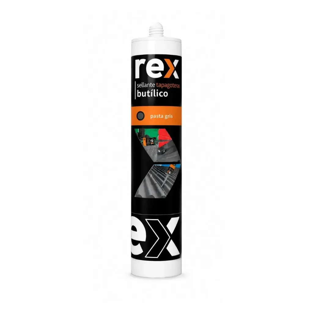 Sellante tapagoteras butílico gris tubo 300 cc - Rex / 30065