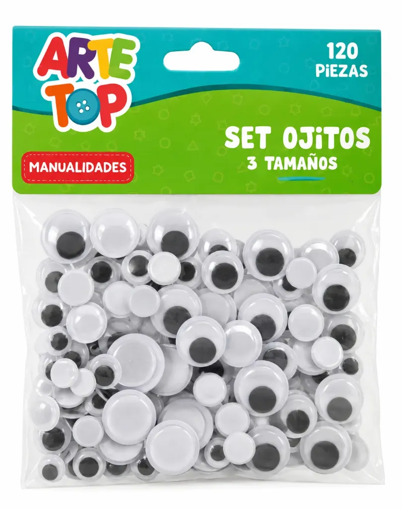MANUALIDADES OJITOS SURT 120 PCS NGR