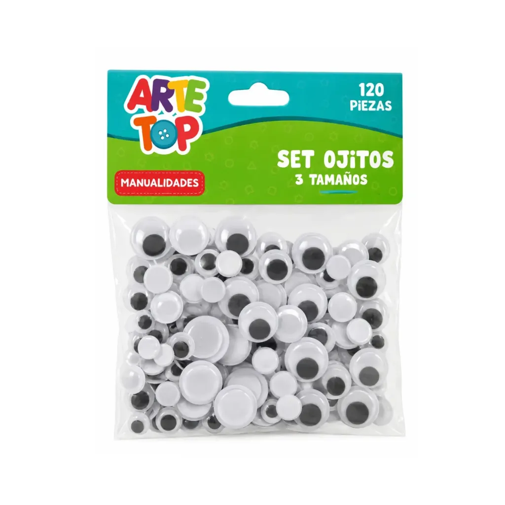 [2538] MANUALIDADES OJITOS SURT 120 PCS NGR